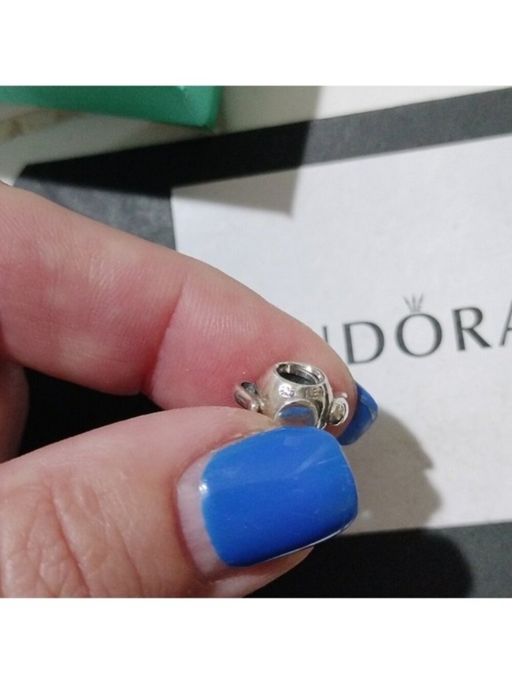 Pandora Teapot Charm Sterling Silver w/14k gold accent 790250 - Picture 6 of 6